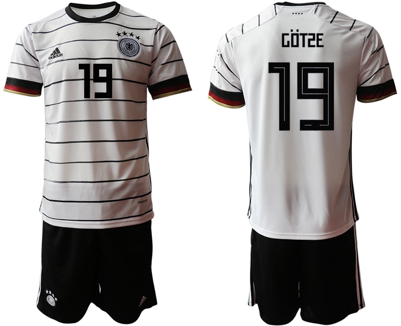 Men 2021 European Cup Germany home white #19 Soccer Jersey1
